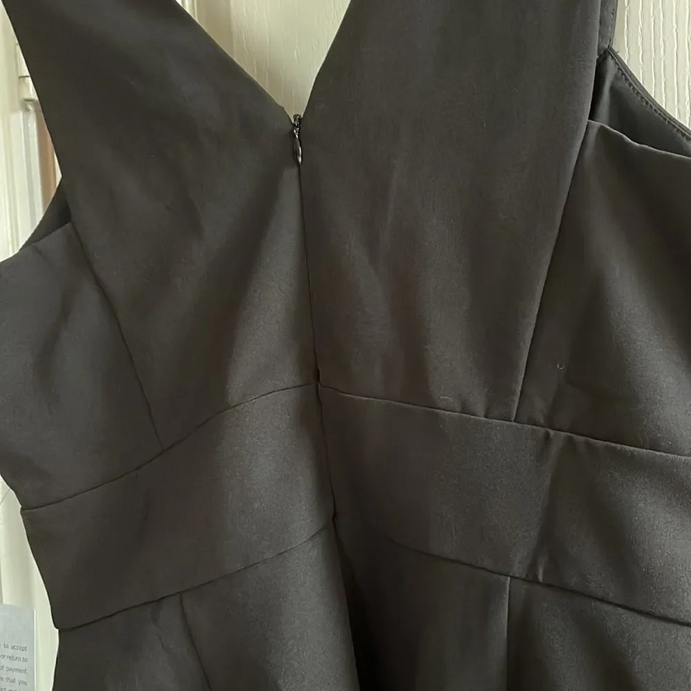 Black Empire Waist Fitted Body Con Sheath Dress by Harlyn Spandex Stretch NWT - Picture 7 of 8